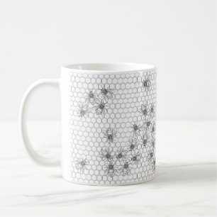 Mug Motif abeilles et peigne de miel