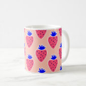 Mug motif Abstrait à la fraise sur pêche. (Devant droit)