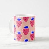 Mug motif Abstrait à la fraise sur pêche. (Devant gauche)