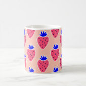 Mug motif Abstrait à la fraise sur pêche. (Centre)