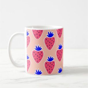 Mug motif Abstrait à la fraise sur pêche.