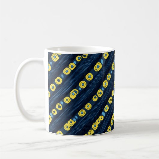 Mug Motif Abstrait à Points Jaunes (Gauche)