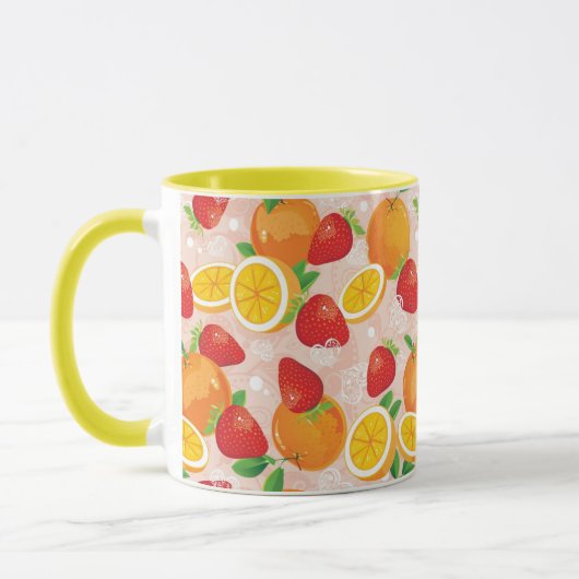 Mug Motif abstrait avec la fraise (Gauche)