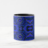 Mug Motif abstrait bleu noir et indigo. (Centre)