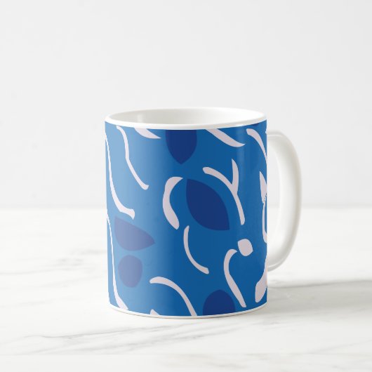 Mug Motif Abstrait Blue Water Waves (Devant droit)