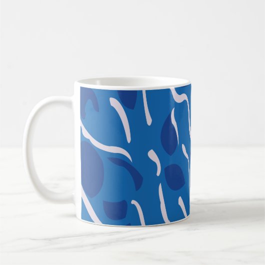 Mug Motif Abstrait Blue Water Waves (Gauche)