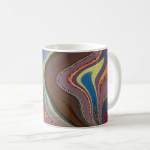 Mug motif abstrait brun