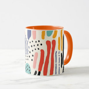 Mug Motif Abstrait de Formes Organiques Memphis