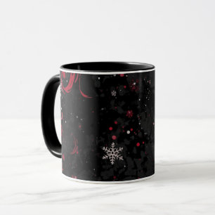 Mug Motif Abstrait de Noël sur noir dramatique