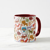 Mug Motif abstrait d'enfant et d'animaux (Devant droit)