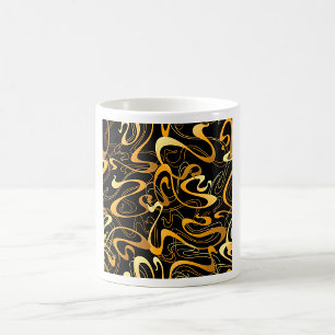 Mug Motif Abstrait Doré en Tourbillon