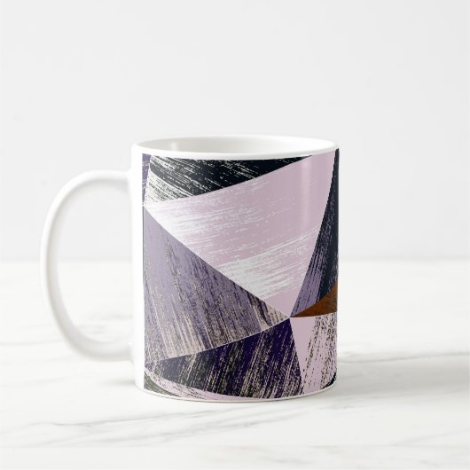 Mug motif Abstrait en polygone, triangles colorés. (Gauche)