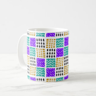 Mug Motif Abstrait Géométrique de Carrés Colorés