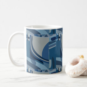 Mug Motif Abstrait géométrique gris bleu