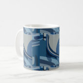 Mug Motif Abstrait géométrique gris bleu (Devant gauche)