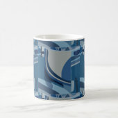 Mug Motif Abstrait géométrique gris bleu (Centre)
