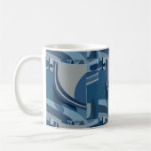 Mug Motif Abstrait géométrique gris bleu (Gauche)