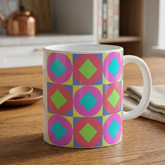 Mug Motif Abstrait Géométrique Psychédélique Vibrant