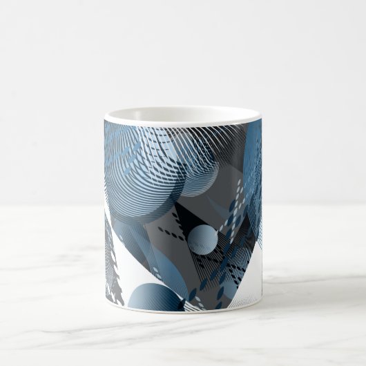Mug Motif abstrait gris, bleu, blanc. (Centre)