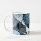 Mug Motif abstrait gris, bleu, blanc. (Gauche)