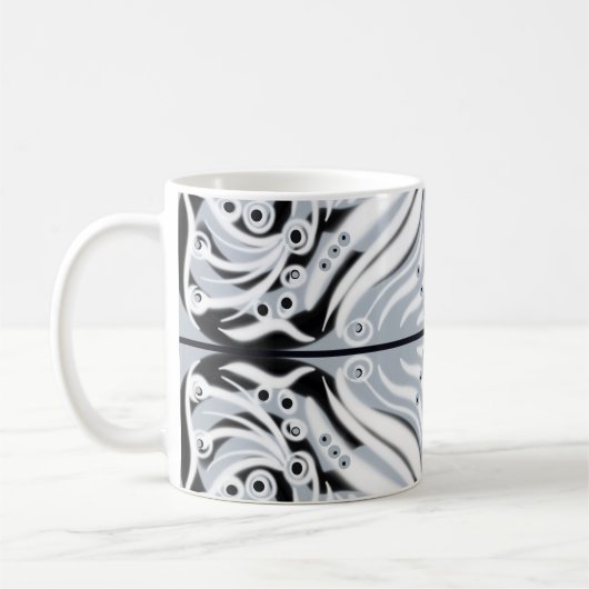 Mug Motif Abstrait gris noir blanc (Gauche)