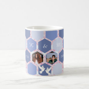 Mug Motif Abstrait Honeypeb Couple photo et texte