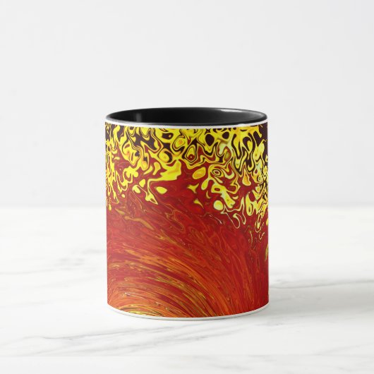 Mug Motif abstrait jaune d'explosion solaire (Centre)