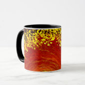Mug Motif abstrait jaune d'explosion solaire (Devant gauche)