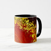 Mug Motif abstrait jaune d'explosion solaire (Devant droit)