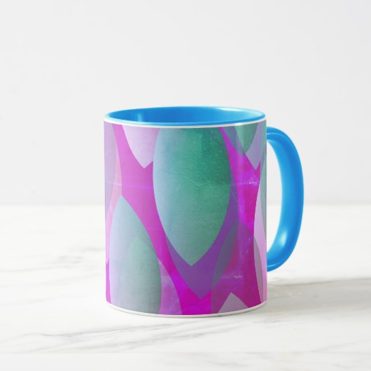 Mug Motif Abstrait moderne | Magenta Purple Rose Turqu (Devant droit)