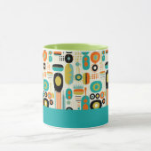 Mug Motif Abstrait Moderne Milieu de Siècle Nom (Centre)