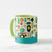 Mug Motif Abstrait Moderne Milieu de Siècle Nom (Devant gauche)