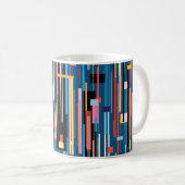 Mug motif abstrait multicolore clair de rayures (Devant droit)