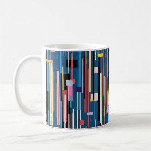 Mug motif abstrait multicolore clair de rayures
