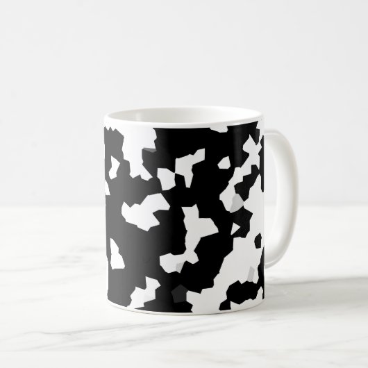 Mug Motif Abstrait noir blanc fractal irrégulier (Devant droit)