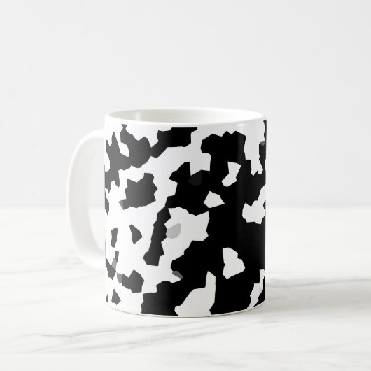 Mug Motif Abstrait noir blanc fractal irrégulier (Devant gauche)