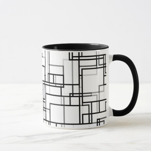 Mug Motif Abstrait noir et blanc (Droite)