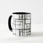 Mug Motif Abstrait noir et blanc (Devant gauche)