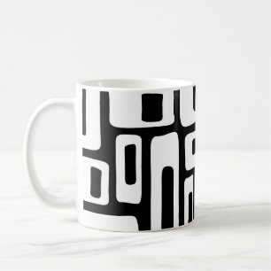 Mug Motif abstrait noir et blanc de style moderne du m