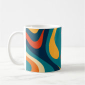Mug Motif Abstrait Ondulé Rétro Moderne (Gauche)