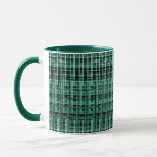 Mug Motif abstrait rétro en plastique à damiers vert n (Gauche)