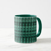 Mug Motif abstrait rétro en plastique à damiers vert n (Devant droit)