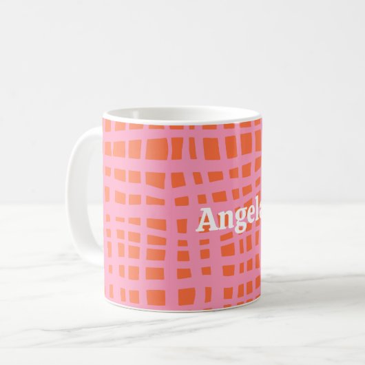Mug Motif Abstrait Retro Grid personnalisable (Devant gauche)