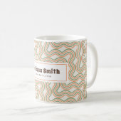 Mug Motif Abstrait Rétro Ondulé (Devant droit)