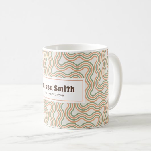 Mug Motif Abstrait Rétro Ondulé (Devant droit)