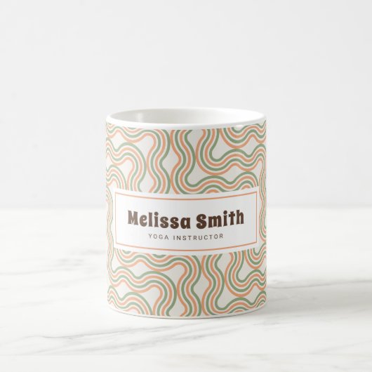 Mug Motif Abstrait Rétro Ondulé (Centre)