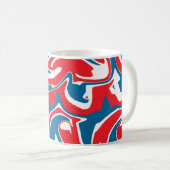 Mug Motif abstrait rouge blanc et bleu (Devant droit)