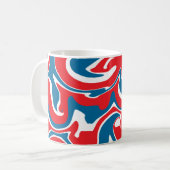 Mug Motif abstrait rouge blanc et bleu (Devant gauche)
