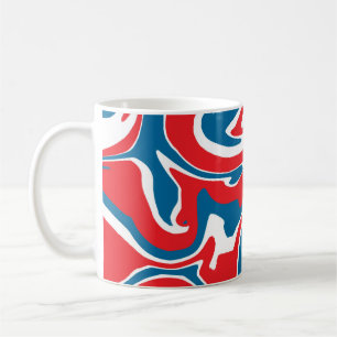 Mug Motif abstrait rouge blanc et bleu