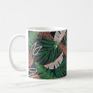 Mug motif Abstrait sans faille avec feuilles tropicaux